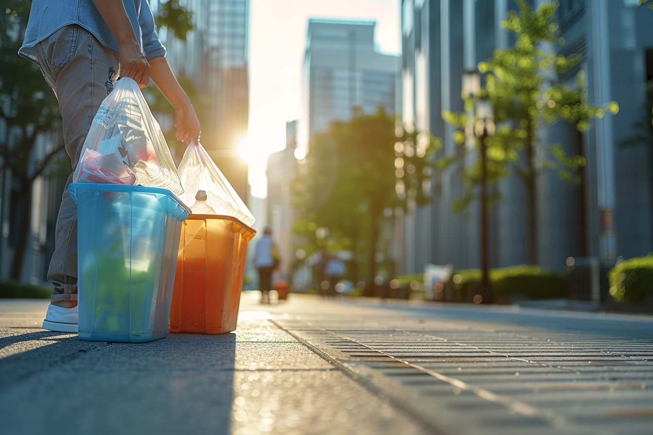 Benne pour débarras maison stationnée à Colombes, facilitant le déménagement et la gestion des déchets